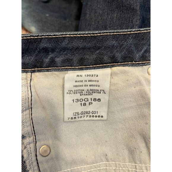 Riders By Lee Womens Custom Bleach Art Jeans Size 18 P Blue Denim Star Flower - Picture 7 of 8